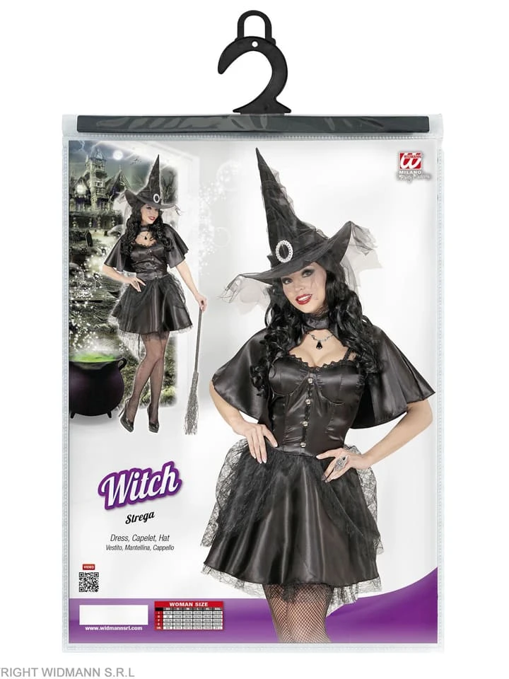 WIDMANN 3-delig Kostuum "HEKS" Zwart 5 WIDMANN 3-delig Kostuum "HEKS" Zwart - Afbeelding 3