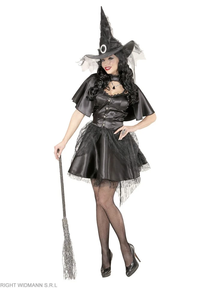 WIDMANN 3-delig Kostuum "HEKS" Zwart 3 WIDMANN 3-delig Kostuum "HEKS" Zwart