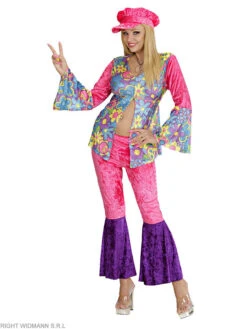 WIDMANN 3-delig Kostuum "Hippie Woman" Roze -Gstar Kleding Winkel widmann 3 delig kostuum hippie woman roze 1