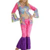 WIDMANN 3-delig Kostuum "Hippie Woman" Roze -Gstar Kleding Winkel widmann 3 delig kostuum hippie woman roze