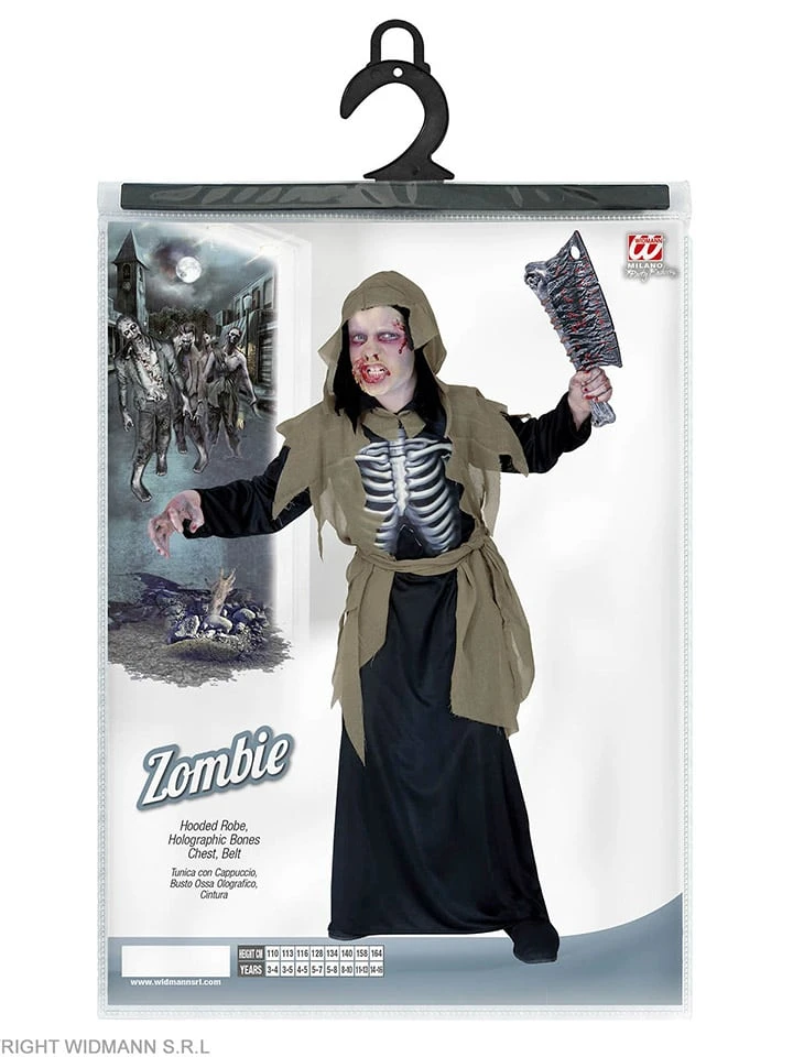 WIDMANN 3-delig Kostuum "ZOMBIE" Zwart/olijfgroen 5 WIDMANN 3-delig Kostuum "ZOMBIE" Zwart/olijfgroen - Afbeelding 3