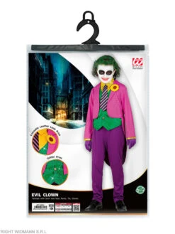 WIDMANN 4-delig Kostuum "EVIL CLOWN" Paars/groen -Gstar Kleding Winkel widmann 4 delig kostuum evil clown paars groen 2