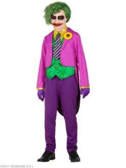 WIDMANN 4-delig Kostuum "EVIL CLOWN" Paars/groen
