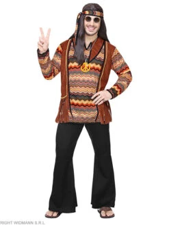 WIDMANN 4-delig Kostuum "Hippie" Bruin -Gstar Kleding Winkel widmann 4 delig kostuum hippie bruin 1
