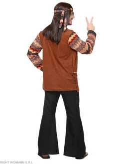 WIDMANN 4-delig Kostuum "Hippie" Bruin -Gstar Kleding Winkel widmann 4 delig kostuum hippie bruin 2