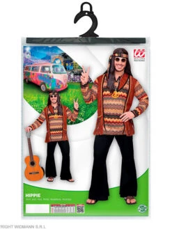 WIDMANN 4-delig Kostuum "Hippie" Bruin -Gstar Kleding Winkel widmann 4 delig kostuum hippie bruin 4