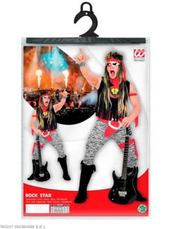 WIDMANN 8-delig Kostuum "Rock Star" Zwart/rood/wit -Gstar Kleding Winkel widmann 8 delig kostuum rock star zwart rood wit 1