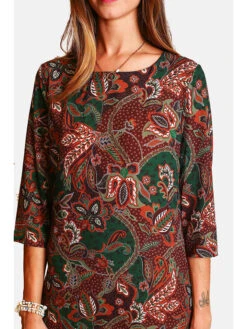 Jurk Bordeaux/groen -Gstar Kleding Winkel william de faye jurk bordeaux groen 2