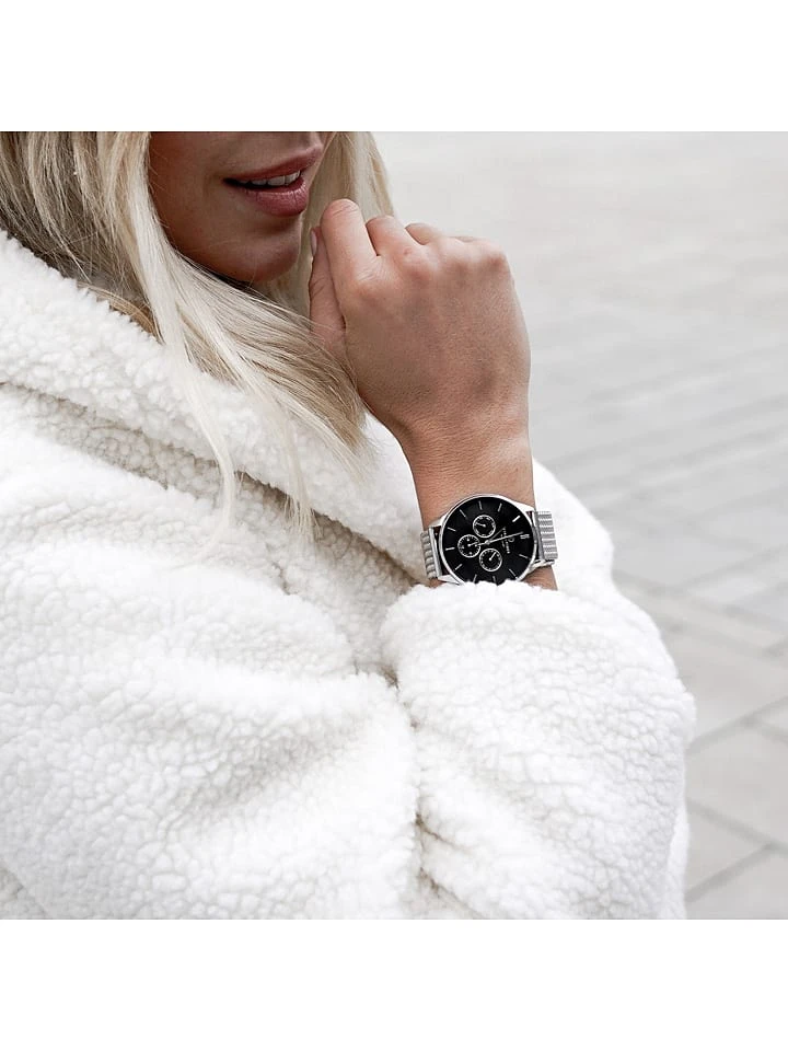 Kwartshorloge "Tokyo" Zwartzilverkleurig 4 Kwartshorloge "Tokyo" Zwartzilverkleurig - Afbeelding 2