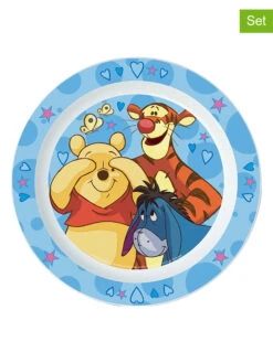 3-delige Ontbijtset "Winnie The Pooh" Lichtblauw/meerkleurig