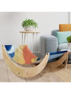 Hangmat Donkerblauw/lichtbruin/naturel - (B)60 X (H)43 X (D)90 Cm -Gstar Kleding Winkel woody kids hangmat donkerblauw lichtbruin naturel b 60 x h 43 x d 90 cm 2