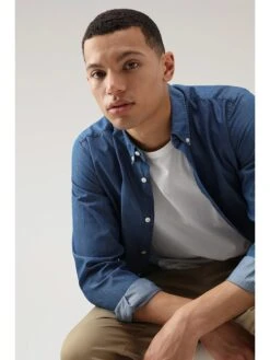 Woolrich Blouse "Classic" - Regular Fit - Blauw -Gstar Kleding Winkel woolrich blouse classic regular fit blauw 2