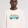 Sweatshirt "Blue Van" Crème -Gstar Kleding Winkel wooop sweatshirt blue van creme