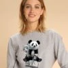 Sweatshirt "Panda Bicycle" Grijs