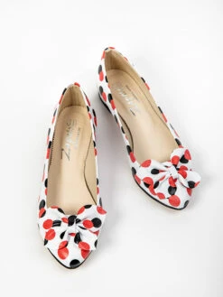 Leren Ballerina's Wit/zwart/rood -Gstar Kleding Winkel zapato leren ballerinas wit zwart rood 1