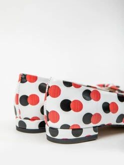 Leren Ballerina's Wit/zwart/rood -Gstar Kleding Winkel zapato leren ballerinas wit zwart rood 2