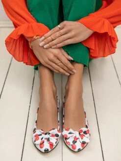 Leren Ballerina's Wit/zwart/rood -Gstar Kleding Winkel zapato leren ballerinas wit zwart rood 3