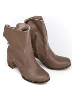 Leren Enkellaarzen Taupe -Gstar Kleding Winkel zapato leren enkellaarzen taupe 1
