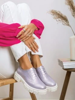 Leren Veterschoenen Lila -Gstar Kleding Winkel zapato leren veterschoenen lila 3