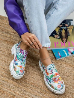 Leren Veterschoenen Wit/meerkleurig -Gstar Kleding Winkel zapato leren veterschoenen wit meerkleurig 3