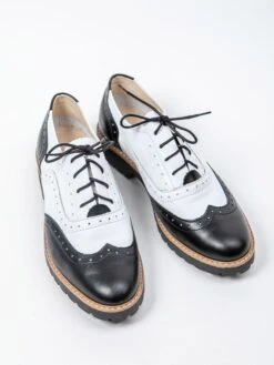 Leren Veterschoenen Wit/zwart -Gstar Kleding Winkel zapato leren veterschoenen wit zwart 1
