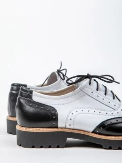 Leren Veterschoenen Wit/zwart -Gstar Kleding Winkel zapato leren veterschoenen wit zwart 2