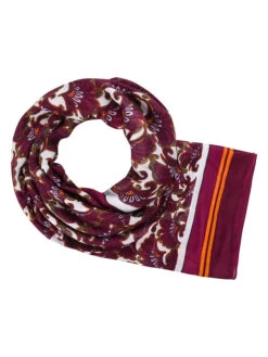 Zero Colsjaal Pruimkleurig/wit - (L)120 X (B)120 Cm