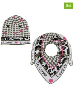 2-delige Accessoireset "Love Is Love" Wit/zwart/roze