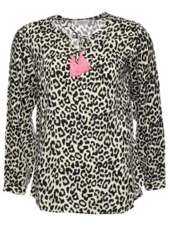 Blouse "Silke" Beige/zwart