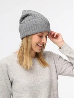 Kasjmieren Beanie "June" Grijs -Gstar Kleding Winkel zwillingsherz kasjmieren beanie june grijs 1