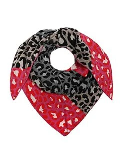 Sjaal "Leo Block" Grijs/rood - (L)110 X (B)76 Cm